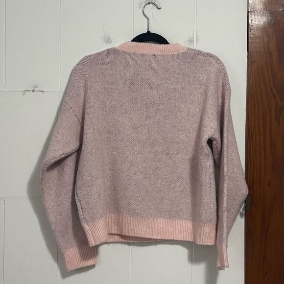 Debut Pink Teddy Bear Crew Neck Sweater Soft S/M - Picture 4 of 4